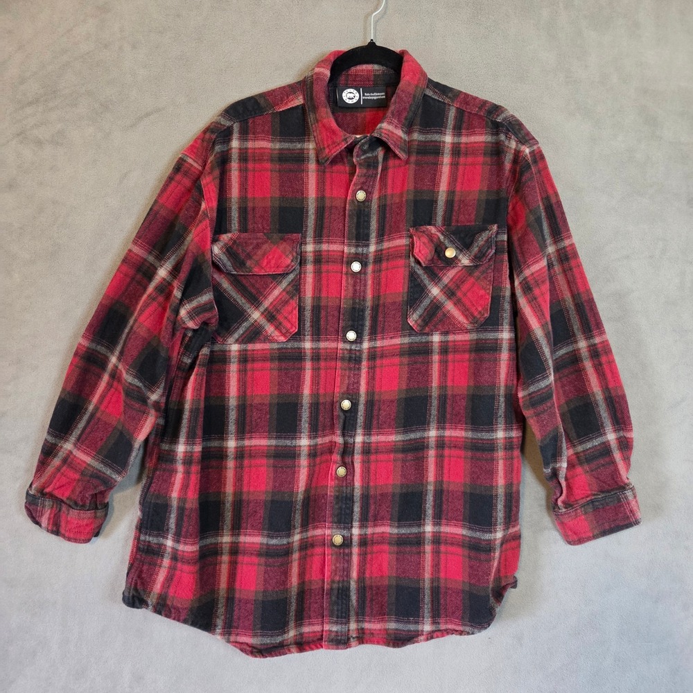 Polar King Heavyweight Snap Cotton Flannel Shirt Men's XL Plaid‎ Lumberjack